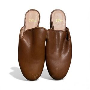 J. Crew Women's Rich Brown Leather Clogs